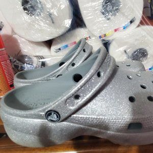 Silver Crocs size 9 women's